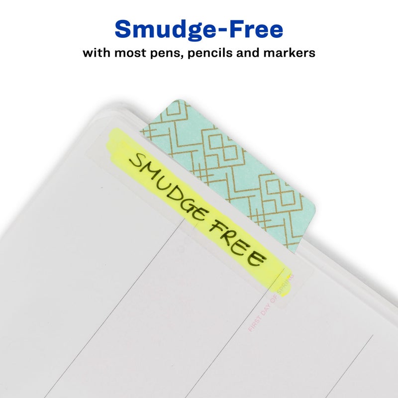 Avery Margin Ultra Tabs, 2.5" x 1", Assorted Metallic Geometric Designs, 24 Repositionable Page Tabs (30123) - Image 4